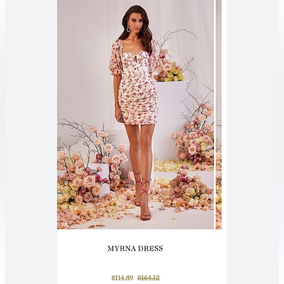 Alamour The Label Myrna Floral Bustier Corset Mini Dress Lace Up New Coquette - Picture 12 of 12